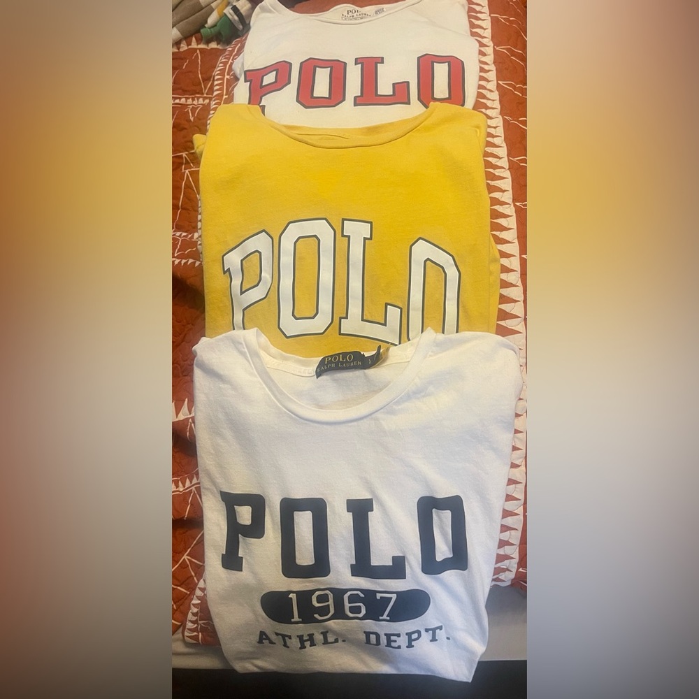 Ralph Lauren Yellow and White Polo Shirts